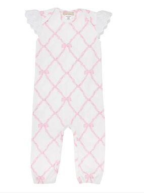 Tbbc White Baby Romper with Pink Bow